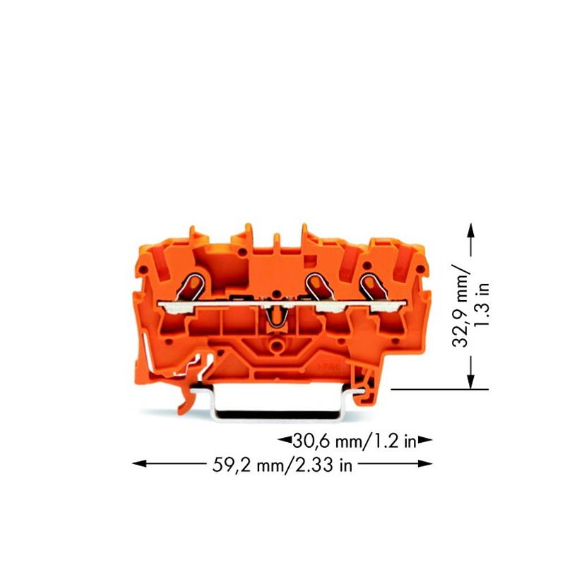 Foto van Wago 2001-1302 doorgangsklem 4.20 mm spanveer oranje 100 stuk(s)