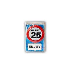 Foto van Happy birthday kaart met button 25 jaar - verjaardagskaarten