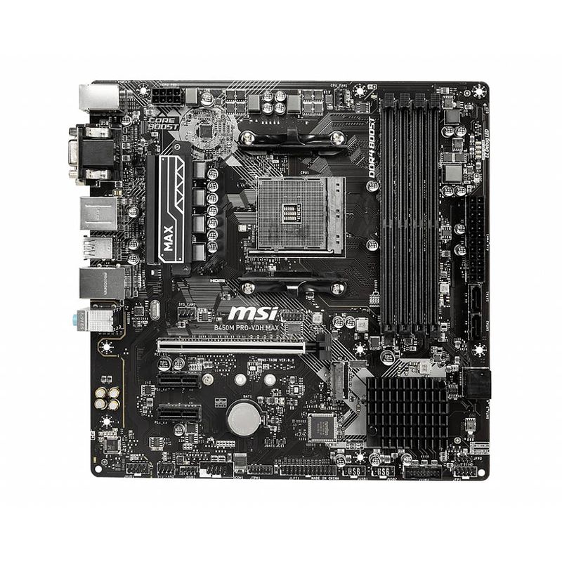 Foto van Msi b450m pro-vdh max moederbord socket amd am4 vormfactor micro-atx moederbord chipset amd® b450