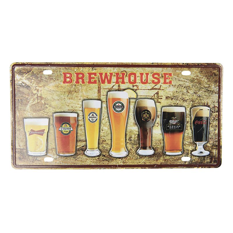 Foto van Clayre & eef tekstbord 30*15 cm meerkleurig ijzer rechthoek bier