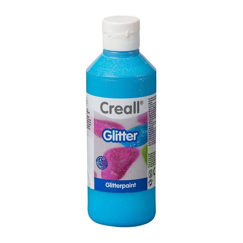 Foto van Creall glitterverf blauw, 250ml