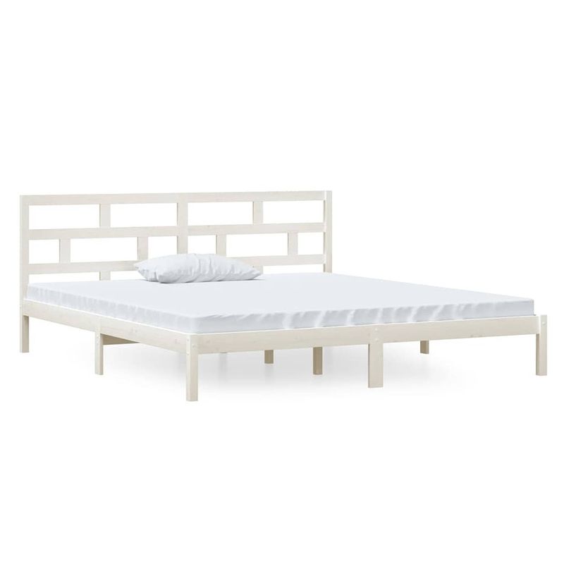 Foto van Vidaxl bedframe massief grenenhout wit 140x190 cm