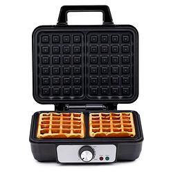 Foto van Alpina wafelijzer - brusselse wafels - antiaanbaklaag - 2 wafels - 1000 w - zwart