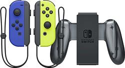 Foto van Nintendo switch joy-con set blauw/neon geel + nintendo switch joy-con charge grip