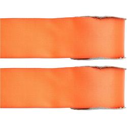 Foto van 2x hobby/decoratie oranje satijnen sierlinten 2,5 cm/25 mm x 25 meter - cadeaulinten