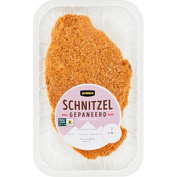 Foto van Jumbo varkens schnitzel gepaneerd 3 stuks ca. 450g