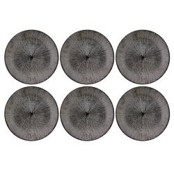 Foto van Otix dinerborden - bordenset 6 persoons - zwart - 27cm - keramiek - poppy