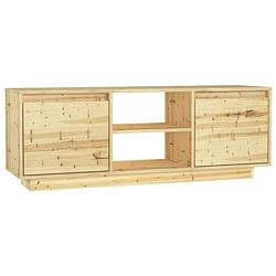 Foto van The living store houten tv-meubel - hifi-kast - 110 x 30 x 40 cm - massief vurenhout