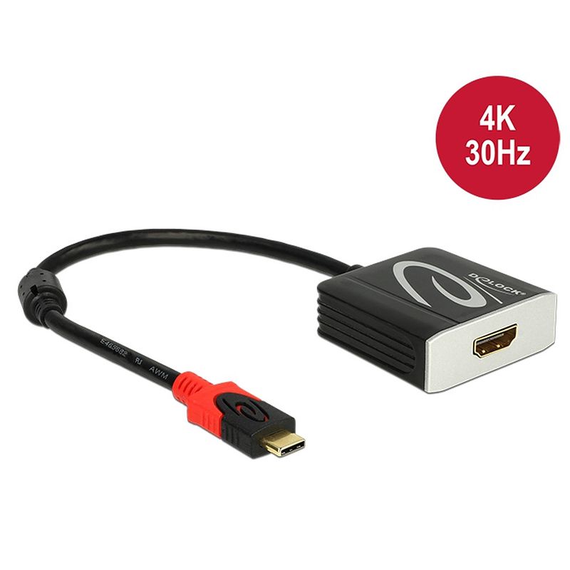 Foto van Delock adapter usb type c male naar hdmi female (dp alt mode) 4k 30 hz