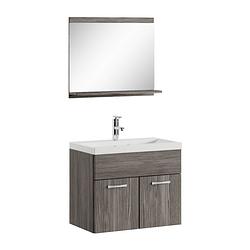 Foto van Badplaats badkamermeubel montreal 02 60cm met spiegel - grijs eiken