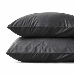 Foto van Sleeptime 2-pack: velvet kussensloop antraciet