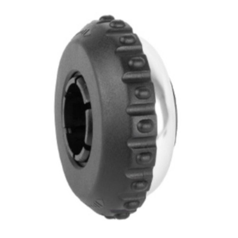 Foto van Ergotec fietsbel roterend 35 mm aluminium zwart/zilver