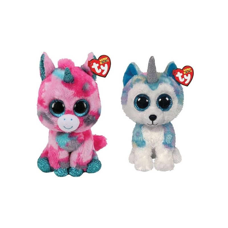 Foto van Ty - knuffel - beanie buddy - gumball unicorn & helena husky