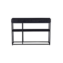 Foto van Giga meubel sidetable zwart hout - 120x30x80cm - ijzer - pure black