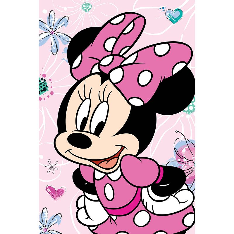 Foto van Disney minnie mouse fleeceplaid bloemen - 110 x 140 cm - polyester