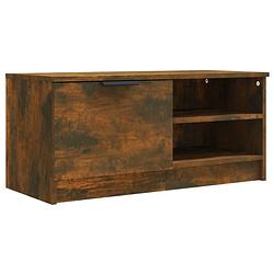 Foto van The living store tv-meubel gerookt eiken - stereokast - 80x35x36.5 cm