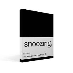 Foto van Snoozing - kussenslopen - set van 2 - katoen - 60x70 - zwart
