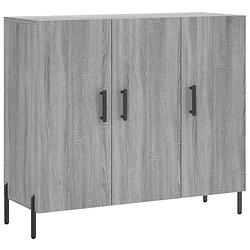 Foto van Vidaxl dressoir 90x34x80 cm bewerkt hout grijs sonoma eikenkleurig