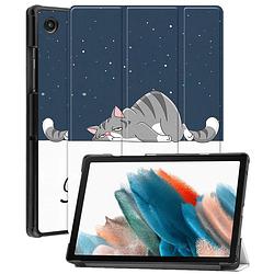 Foto van Basey samsung galaxy tab a8 hoesje kunstleer hoes case cover samsung galaxy tab a8-kat