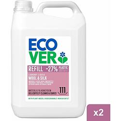 Foto van Ecover - vloeibaar wasmiddel wol-& fijnwas - waterlelie & honingdauw - 2 x 5l - voordeelverpakking