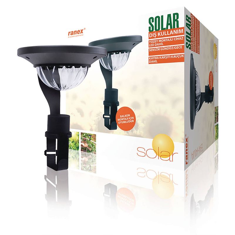 Foto van Smartwares solar-balkonlamp met sensor 0,2 w zwart gbs-001-db