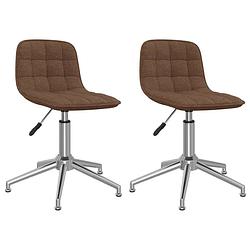 Foto van The living store draaibare eetkamerstoelen - stof - comfortabel en duurzaam - bruin - 42.5 x 45 x (68 - 82.5) cm