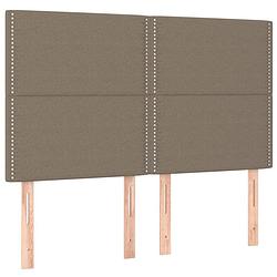 Foto van The living store klassiek hoofdbord - taupe - 144 x 5 x 118/128 cm - verstelbare hoogte - stevige houten poten -