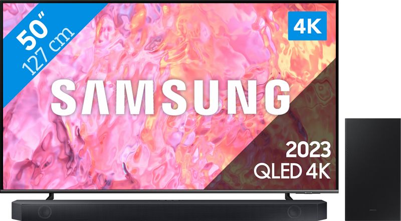 Foto van Samsung qled 50q64c (2023) + soundbar