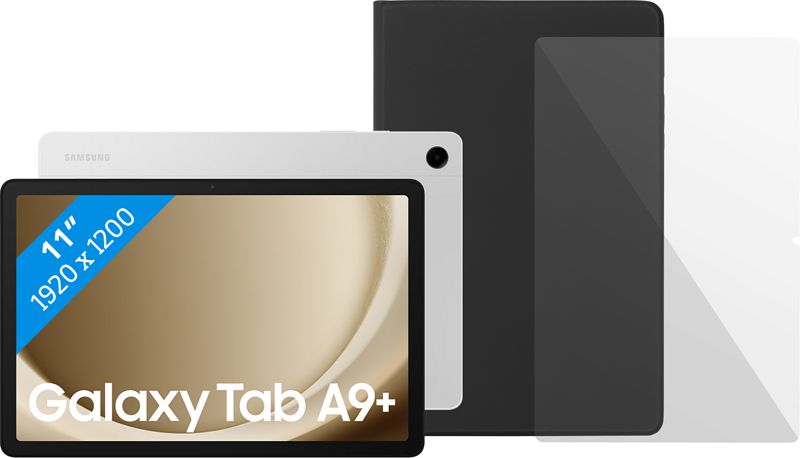 Foto van Samsung galaxy tab a9 plus 11 inch 64gb wifi zilver + beschermpakket