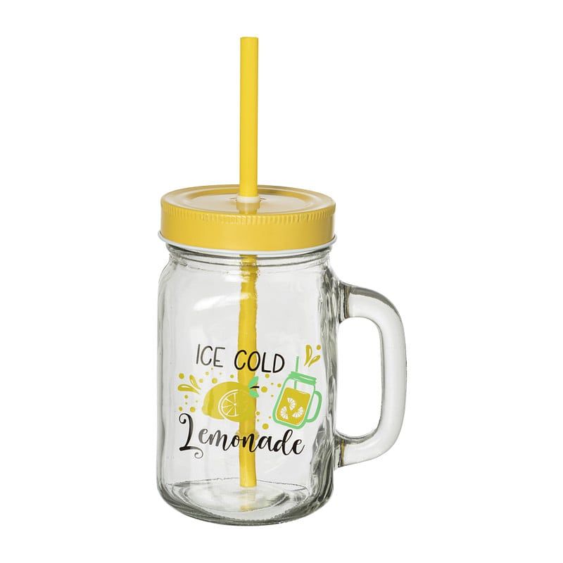 Foto van Mason jar geel - 450 ml