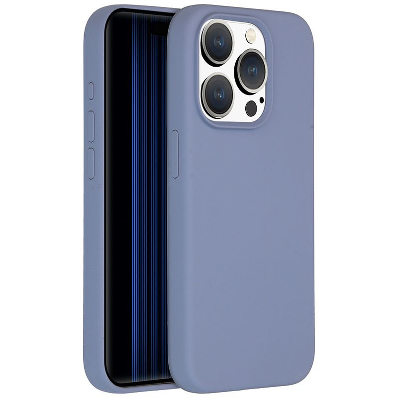 Foto van Accezz liquid silicone backcover met magsafe iphone 15 pro telefoonhoesje grijs