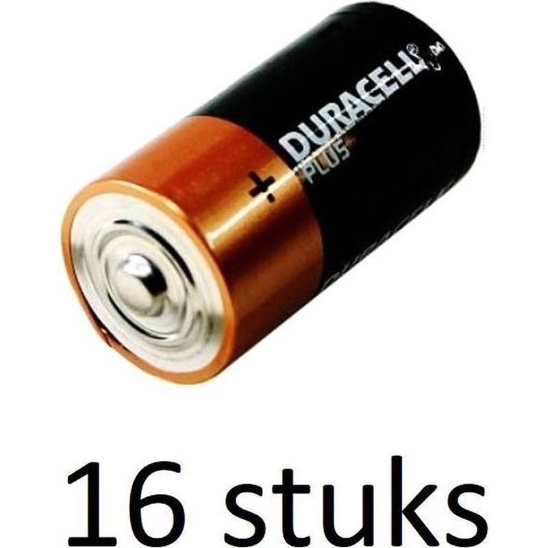 Foto van Duracell plus alkaline c-batterijen - 16 stuks