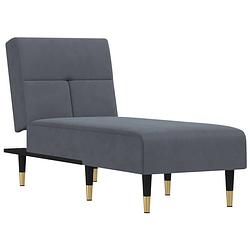 Foto van The living store chaise longue donkergrijs - verstelbaar - fluwelen bekleding - stevig frame - elegante uitstraling