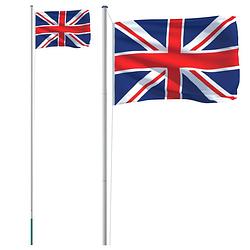 Foto van Vidaxl vlag met vlaggenmast verenigd koninkrijk 6,23 m aluminium