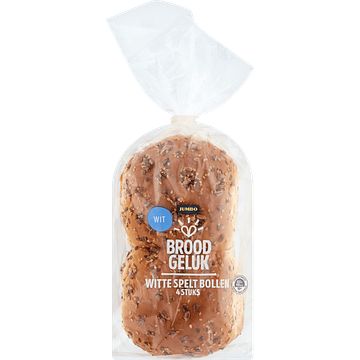 Foto van Broodgeluk spelt bollen wit 4 stuks bij jumbo