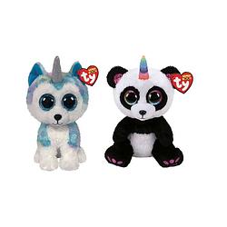 Foto van Ty - knuffel - beanie buddy - helena husky & paris panda