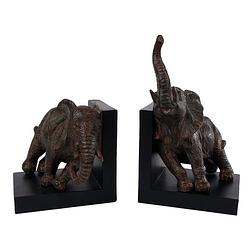 Foto van Gifts amsterdam sculptuur/boekensteun elephant 31 cm polyresin bruin