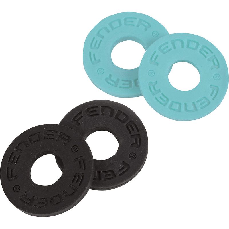 Foto van Fender strap blocks (2x black, 2x daphne blue)