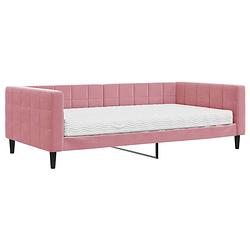 Foto van Vidaxl slaapbank met matras 100x200 cm fluweel roze