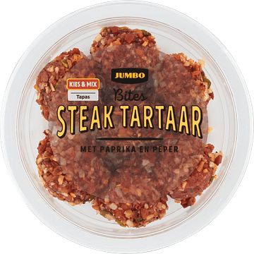 Foto van Jumbo steak tartaar bite pepper 90g