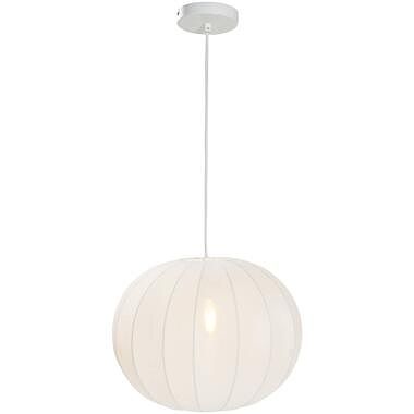 Foto van Hanglamp fenne wit metaal e27 150xø35 cm - leen bakker