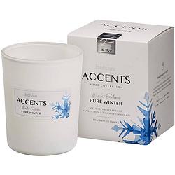 Foto van Bolsius geurkaars accents pure winter 9,2 cm glas/wax wit