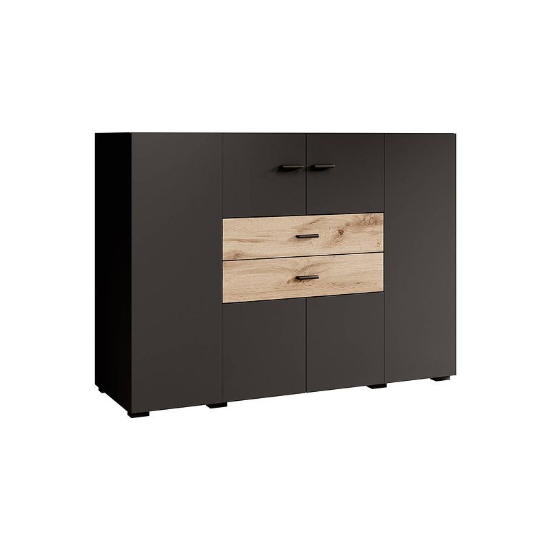 Foto van Meubella dressoir charo - zwart - 121 cm