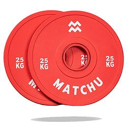 Foto van Matchu sports fractional plate 2.5 kg - 2 stuks - rood - rubber