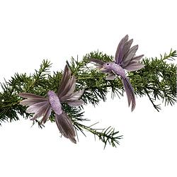 Foto van House of seasons kerst kolibries -2x - vogels op clip - lila paars - 14,5cm - kersthangers