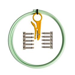 Foto van Lava cable solder-free kit ra nickel plugs (10) surf green