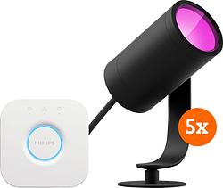 Foto van Philips hue lily starter pack white and color prikspot 5-pack + bridge