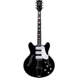 Foto van Vox bobcat s66 semi-hollow body semi-akoestische gitaar (zwart)