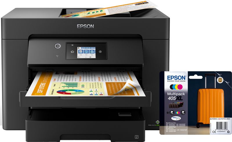 Foto van Epson workforce wf-7830dtwf + 1 set extra inkt