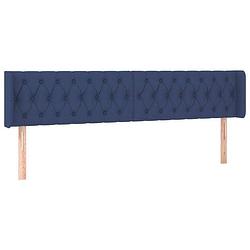 Foto van Vidaxl hoofdbord met randen 203x16x78/88 cm stof blauw